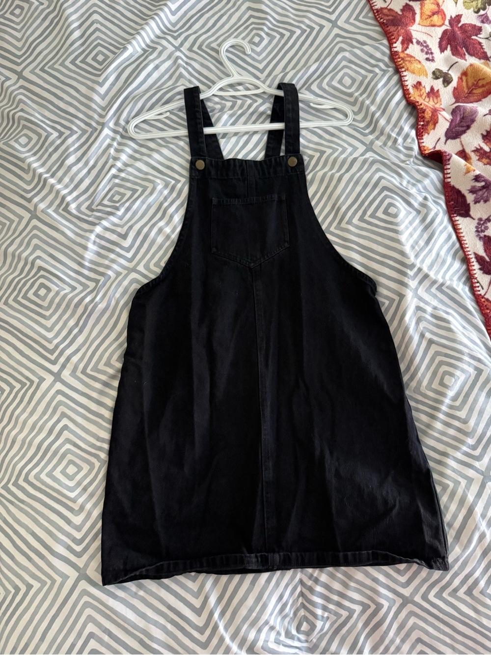 twik Black Denim Pinafore Overall Dress